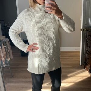 Mock Neck Tunic Sweater